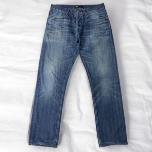 Men’s 3x1 Button-fly Slim Straight Selvedge Blue Jeans Size 32